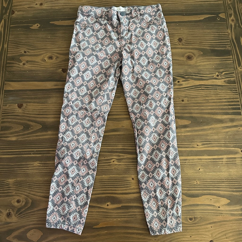 The Children's Place Girls Southwestern Print Jeans Size 10 Gray Pink Boho